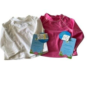 NWT IPlay UPF 50+ Rash-guard size 12 months bundle of 2 one white one pink